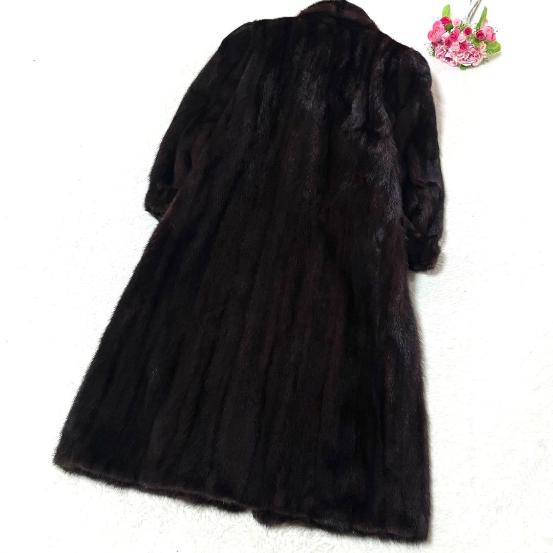大きいサイズ【総丈126cm】 ミンク 本毛皮 ロング コート 毛並み◎