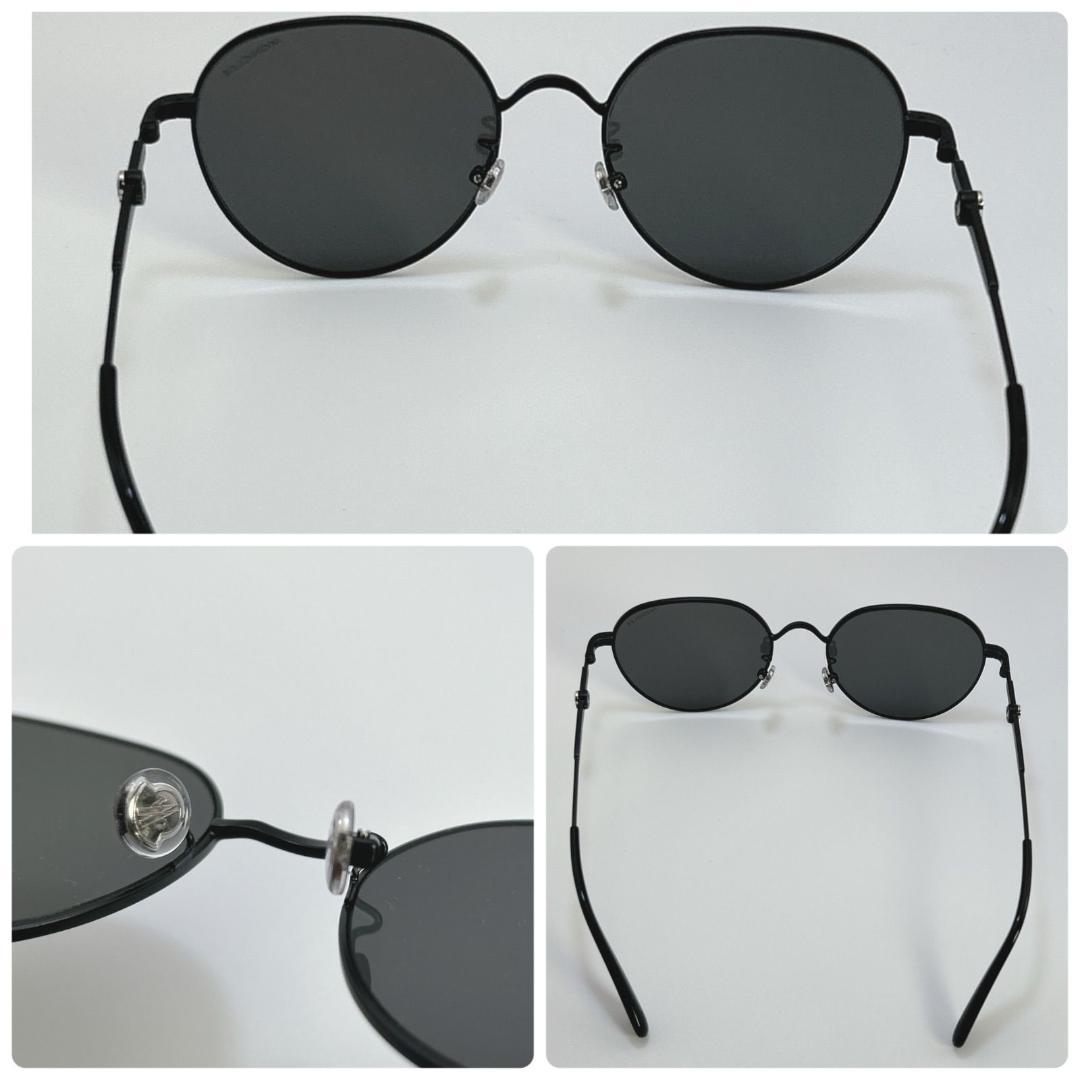 新品 Moncler モンクレール サングラス ラウンドメタルフレーム ブラック