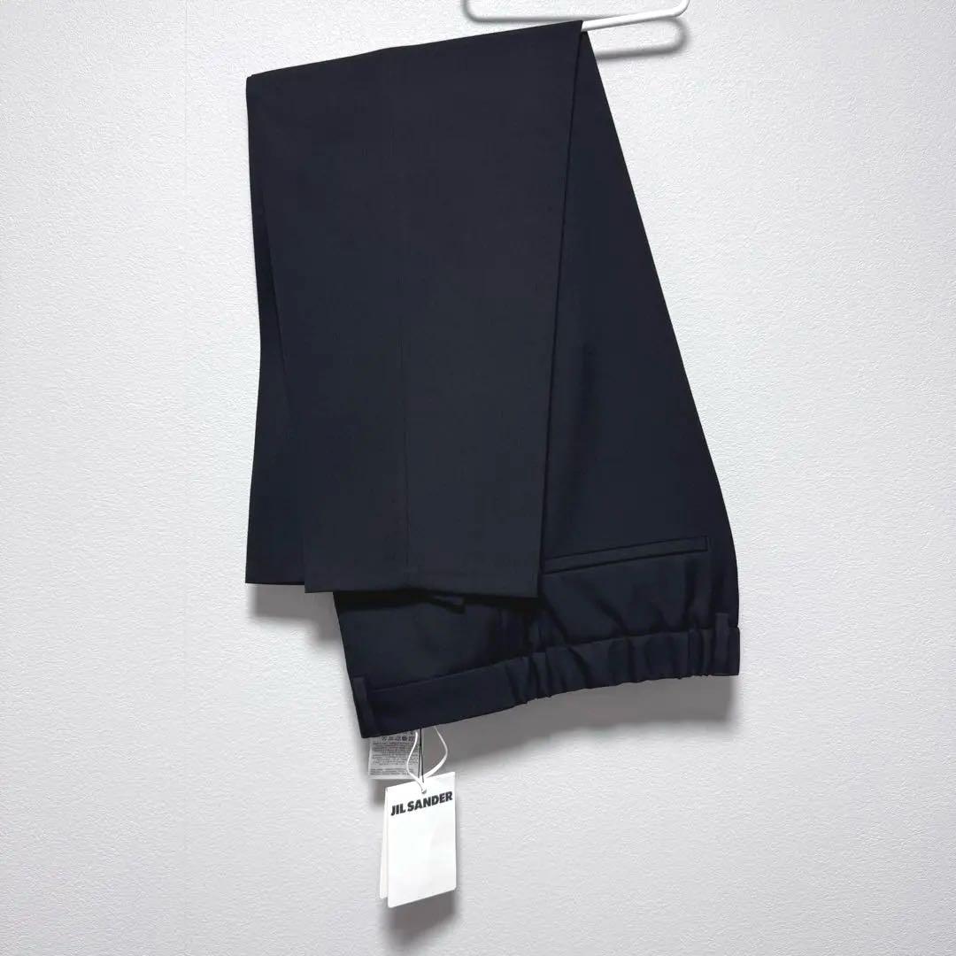 新品48 JIL SANDER ウールスラックスD06AW19 黒ジルサンダー