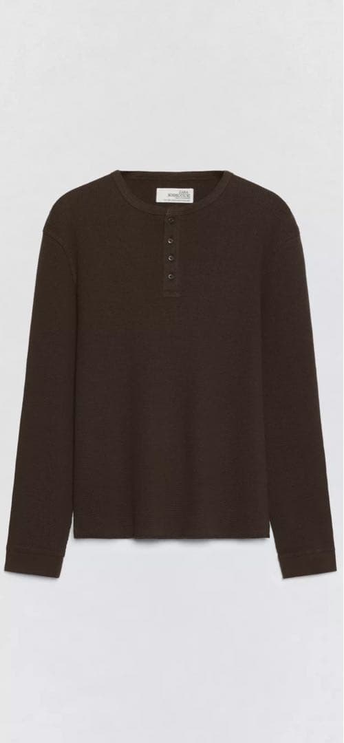 最終値下！　zara soshiotsuki ヘンリーネックワッフルTシャツ