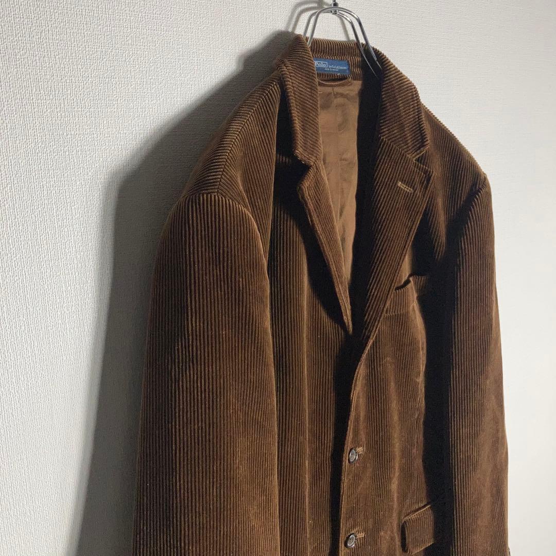 RALPH LAUREN ヘビー太畝コーデュロイテーラードジャケット 茶色 M.