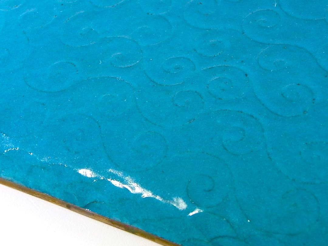 【 E801 】 超名品　明治期尾張七宝上手作品　銀線七宝獅子鳳凰文トレイ