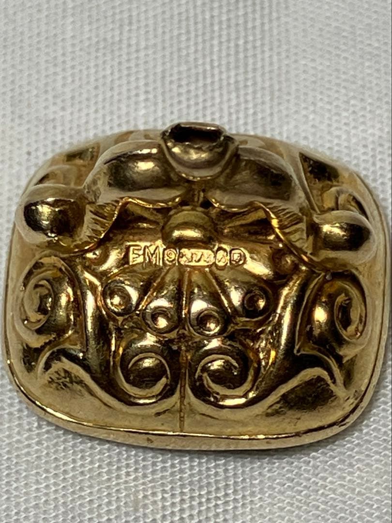 アンティーク 9金 フォブシール インタリオ 戦士