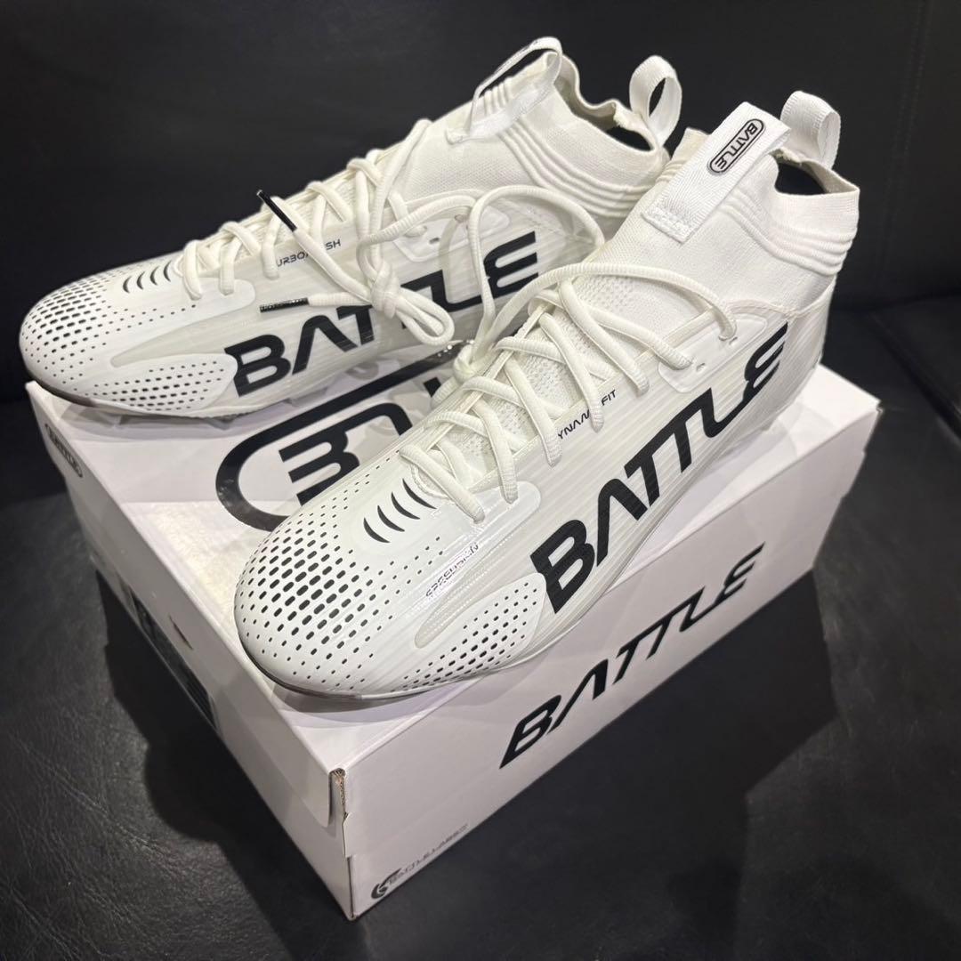 BATTLE ASTROFLY ホワイト アメフト スパイク 29cm 12