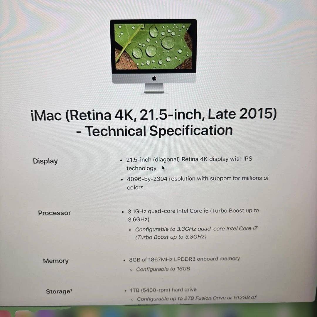 B*2様 Apple iMac Retina 4K,21.5-inch,Late