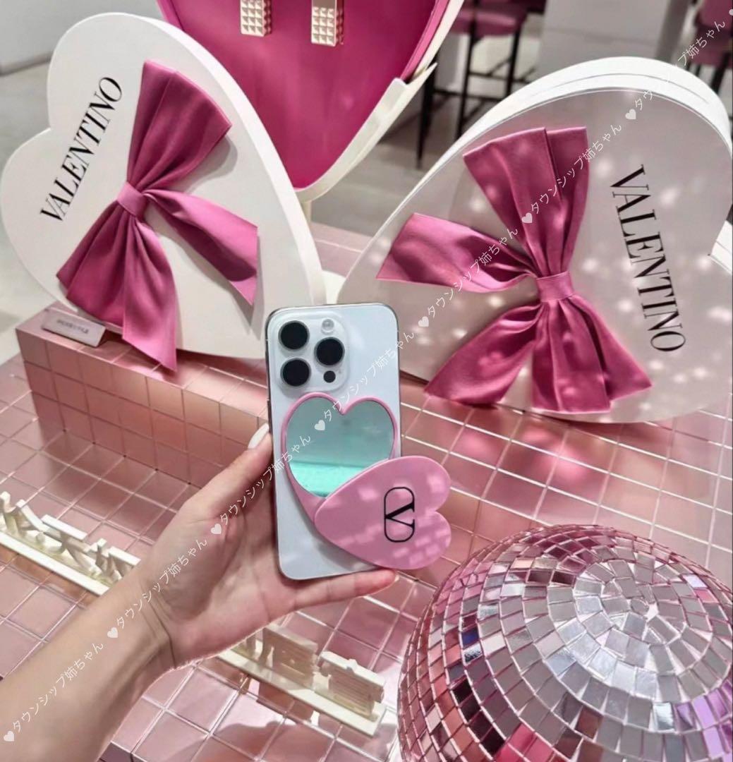 ヴァレンティノマグネット付き ミラー　ピンク　七夕限定