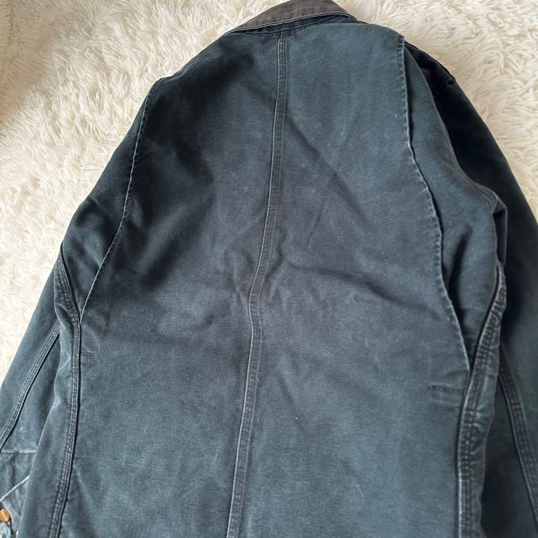 90s Carhartt ミシガンチョアコート ブラック フェード 襤褸 L相当