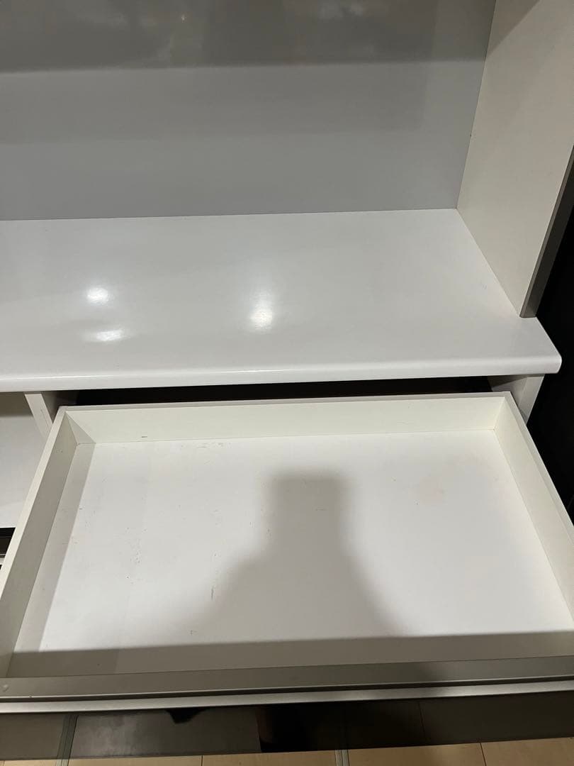 木製キッチンカウンター 食器棚　カップボード　ホワイト・ダークブラウン