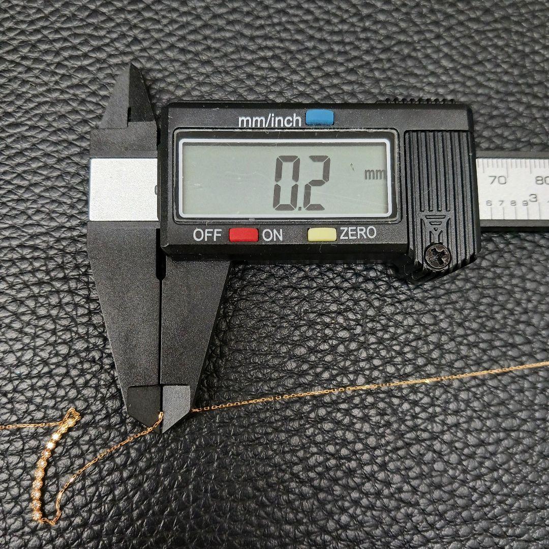 (C021123) K18 YG ネックレス ダイヤモンド あずきチェーン