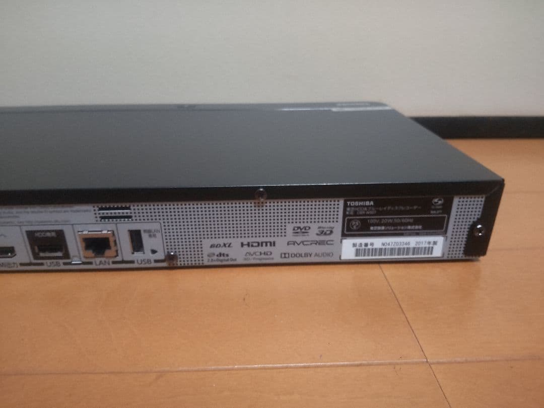 東芝　REGZA　DBR―W507 500GB→1TB プチメンテ済み