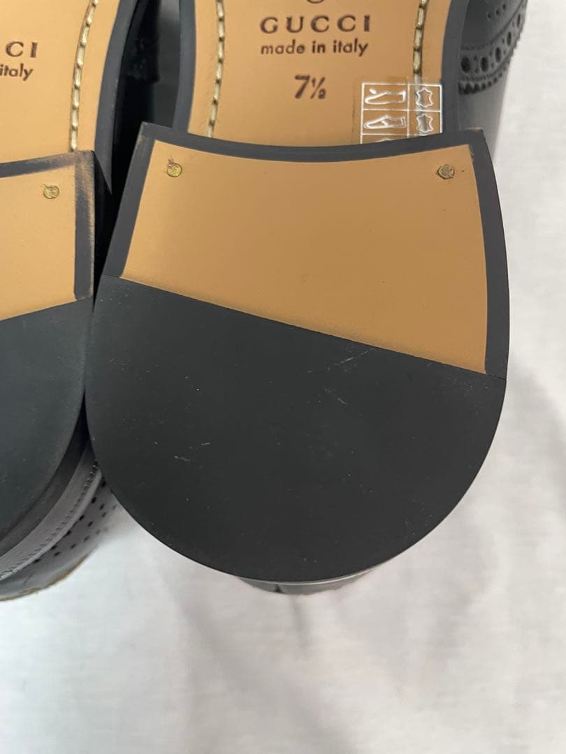 2D111 GUCCI ケルコア ブローグモンクシューズ 26.5cm