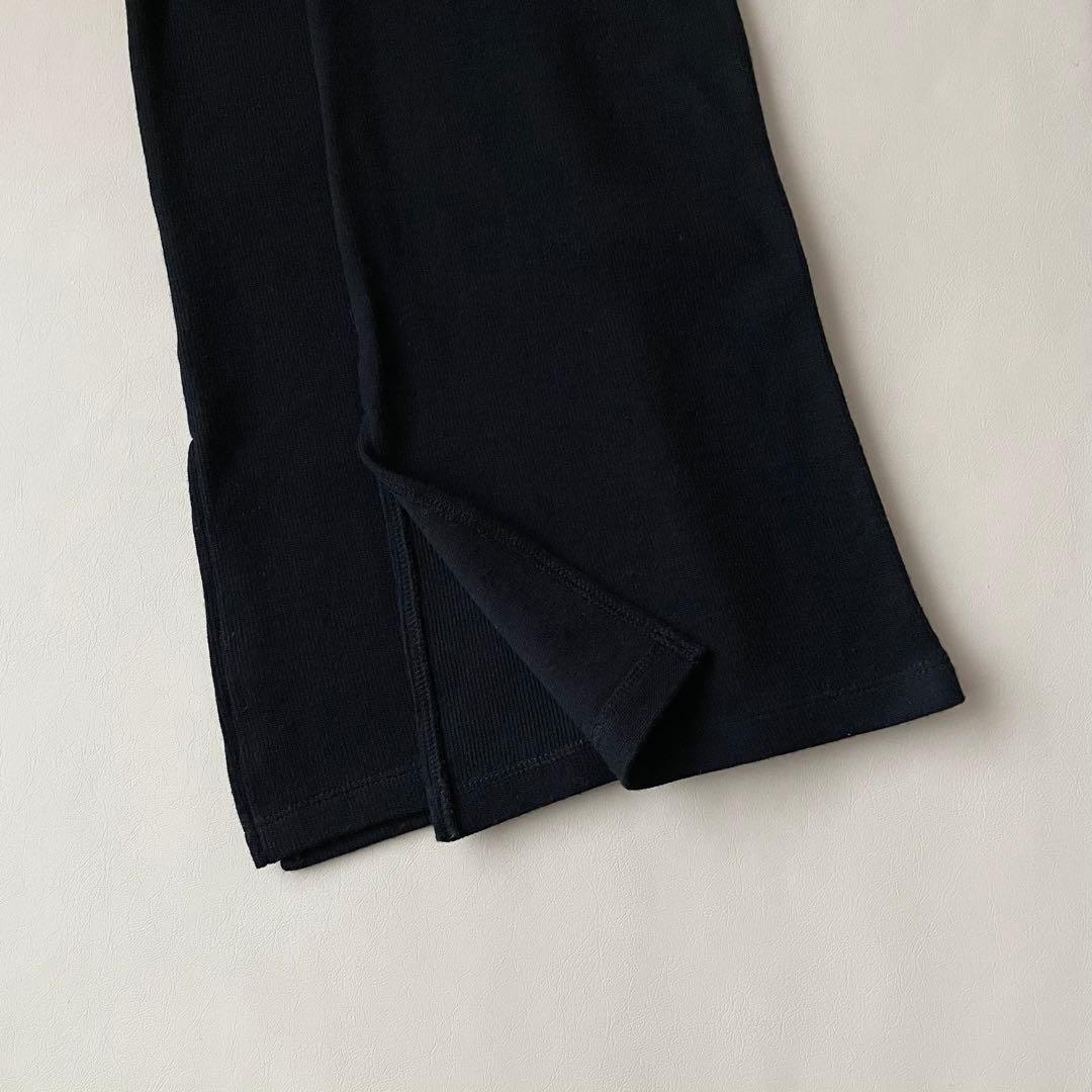 美品！Deuxieme Classe フレアリブパンツ 黒 ドゥーズィエムクラス