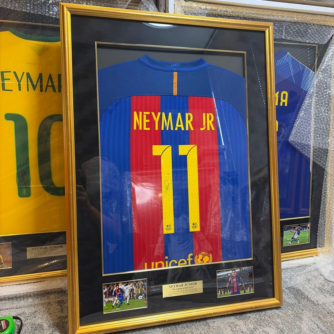 NEYMAR JR 直筆サイン入りユニフォーム ダグアウト　バルセロナ