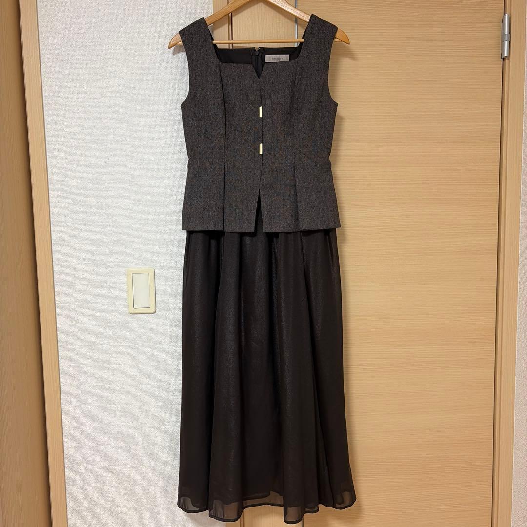 美品 JUSGLITTY ドッキングジャンスカワンピース