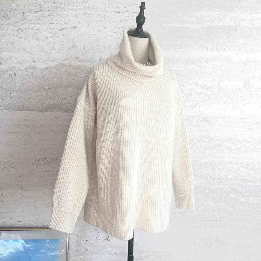 未使用★HERMES★2024★肉厚カシミヤ100★チュニック★ロングニット