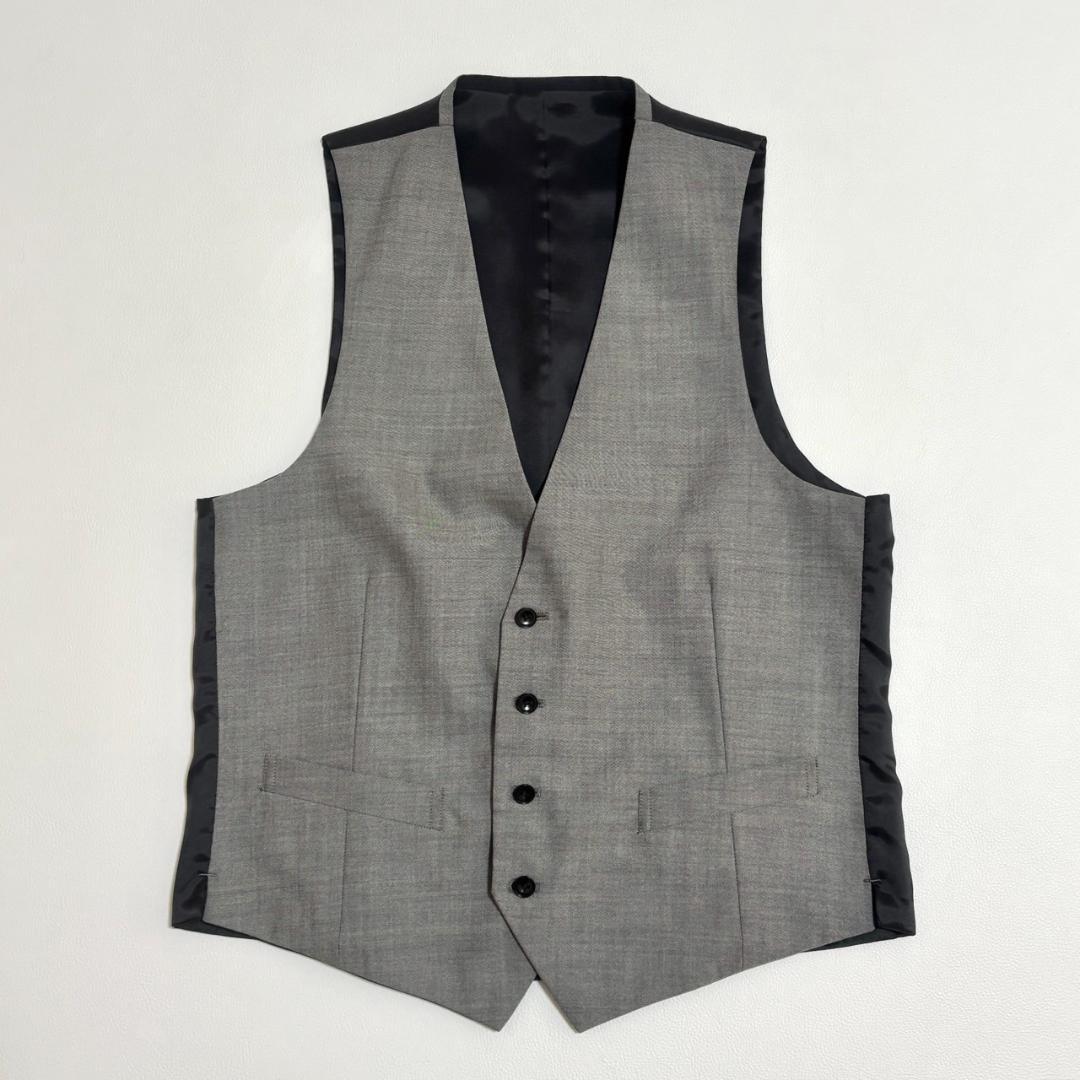 【美品】スーツセレクト ビジネススーツ 3ピース ベスト 無地 A6 L相当 紺