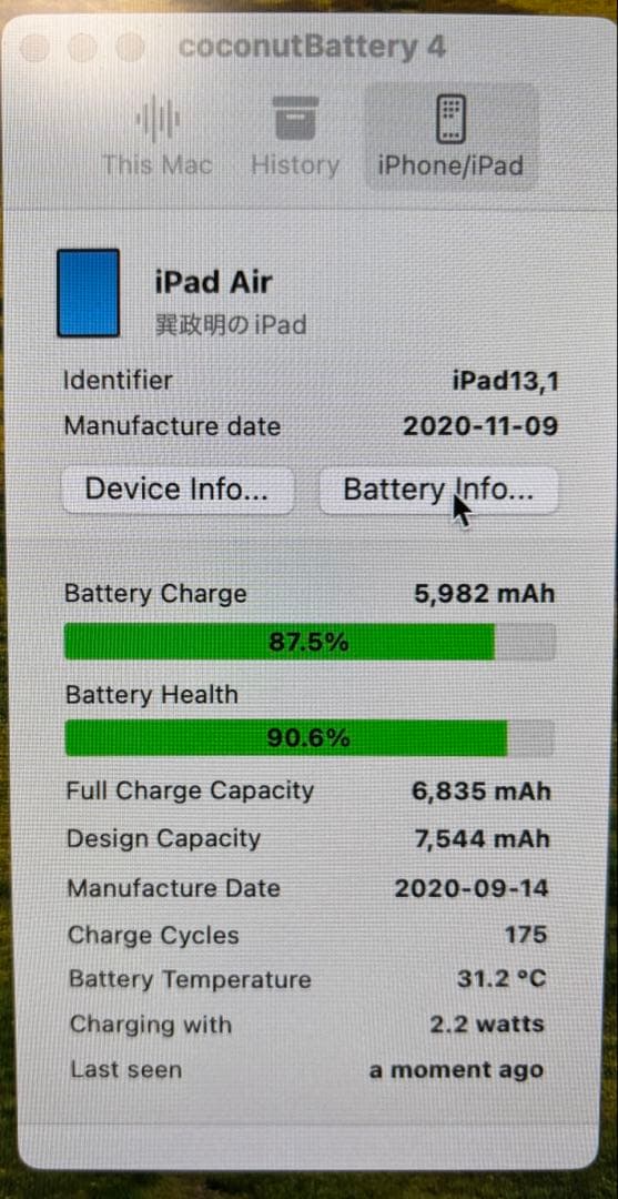 iPad Air4 64GB Wi-Fi バッテリー90% カバー付き