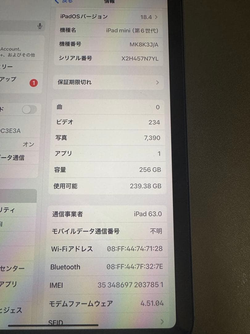 【美品】Apple iPad mini 第6世代 256GB セルラー