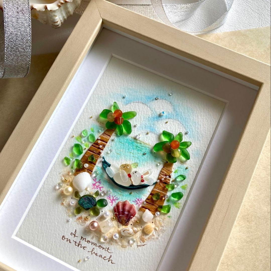 misa　オーダー受付　シーグラス／天然石／フレームアート