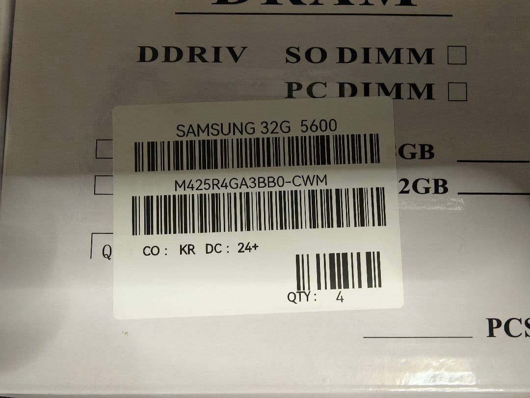 ノートPC用サムソン 32MB S.O.DIMM PC5-44800