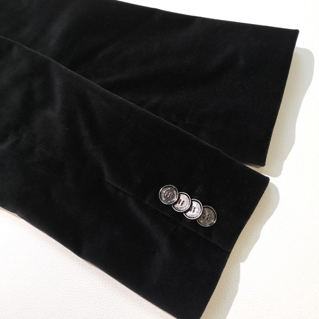 バーバリー テーラードジャケット　ベロア　38 ブラック　ノバチェック