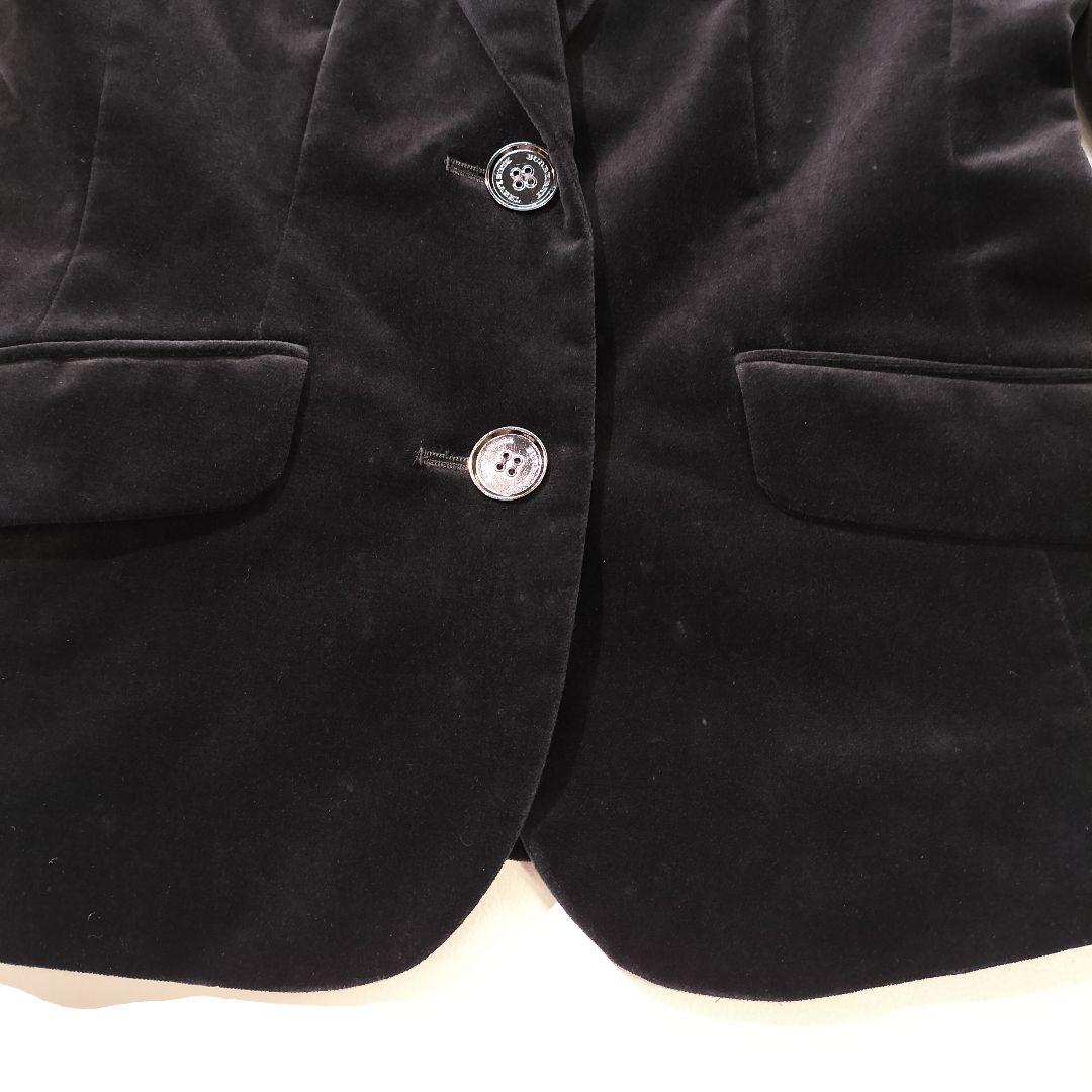 バーバリー テーラードジャケット　ベロア　38 ブラック　ノバチェック