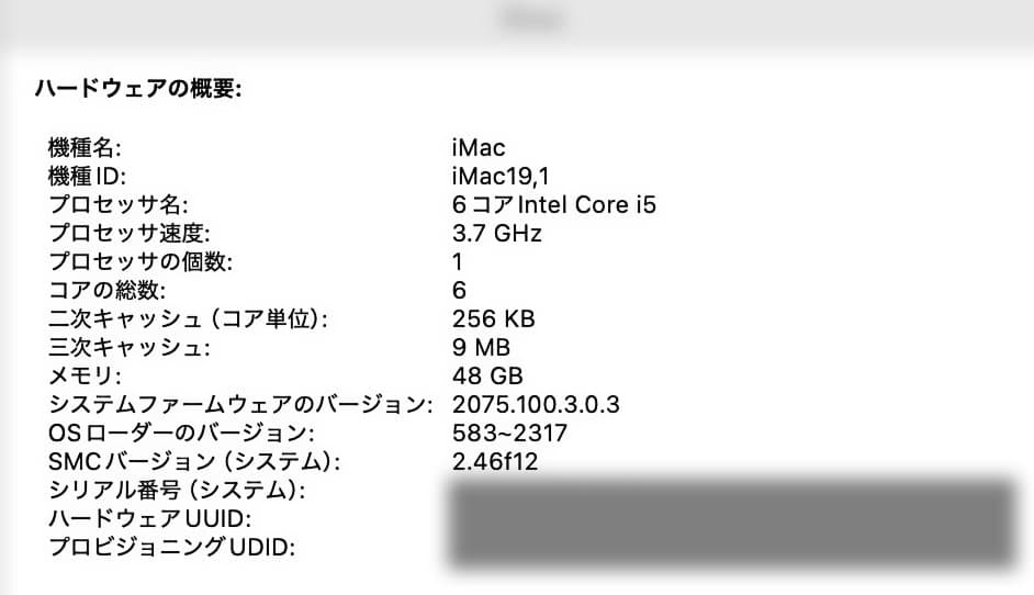 iMac2019 27型 5K 3.7GHz メモリ48G SSD512G 箱付
