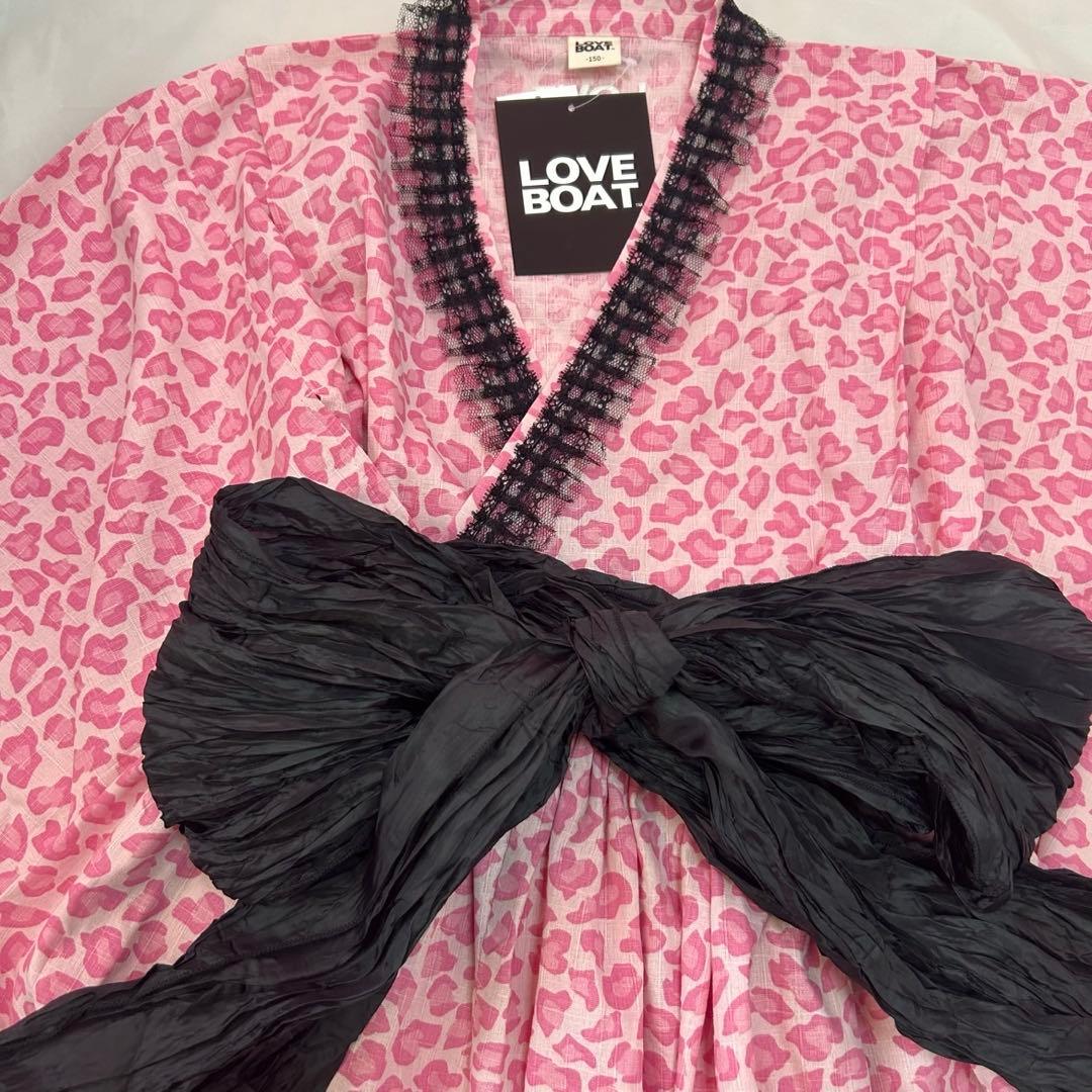 新品★浴衣ドレス★ヒョウ柄ピンク黒★姫ギャル平成ギャルy2kレオパードML