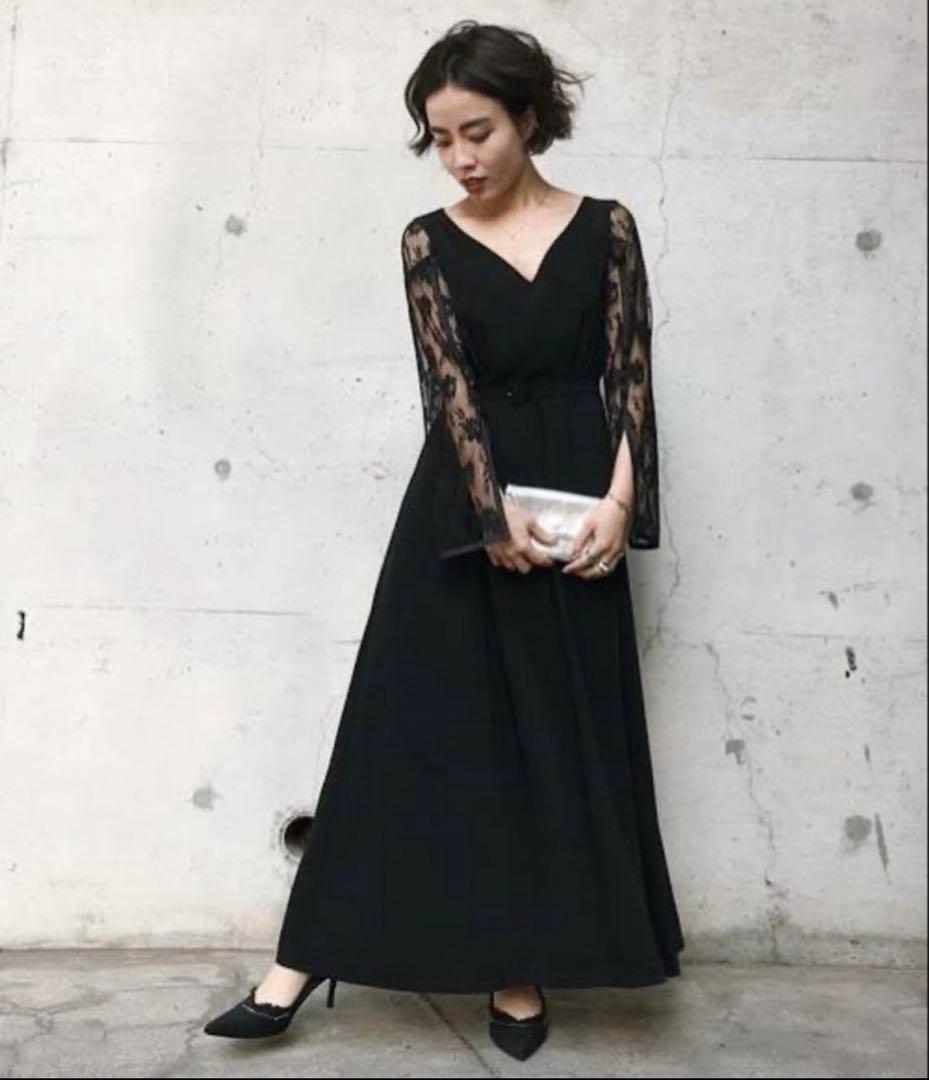 ameri vintege レーススリーブリファインドドレス　オケージョン