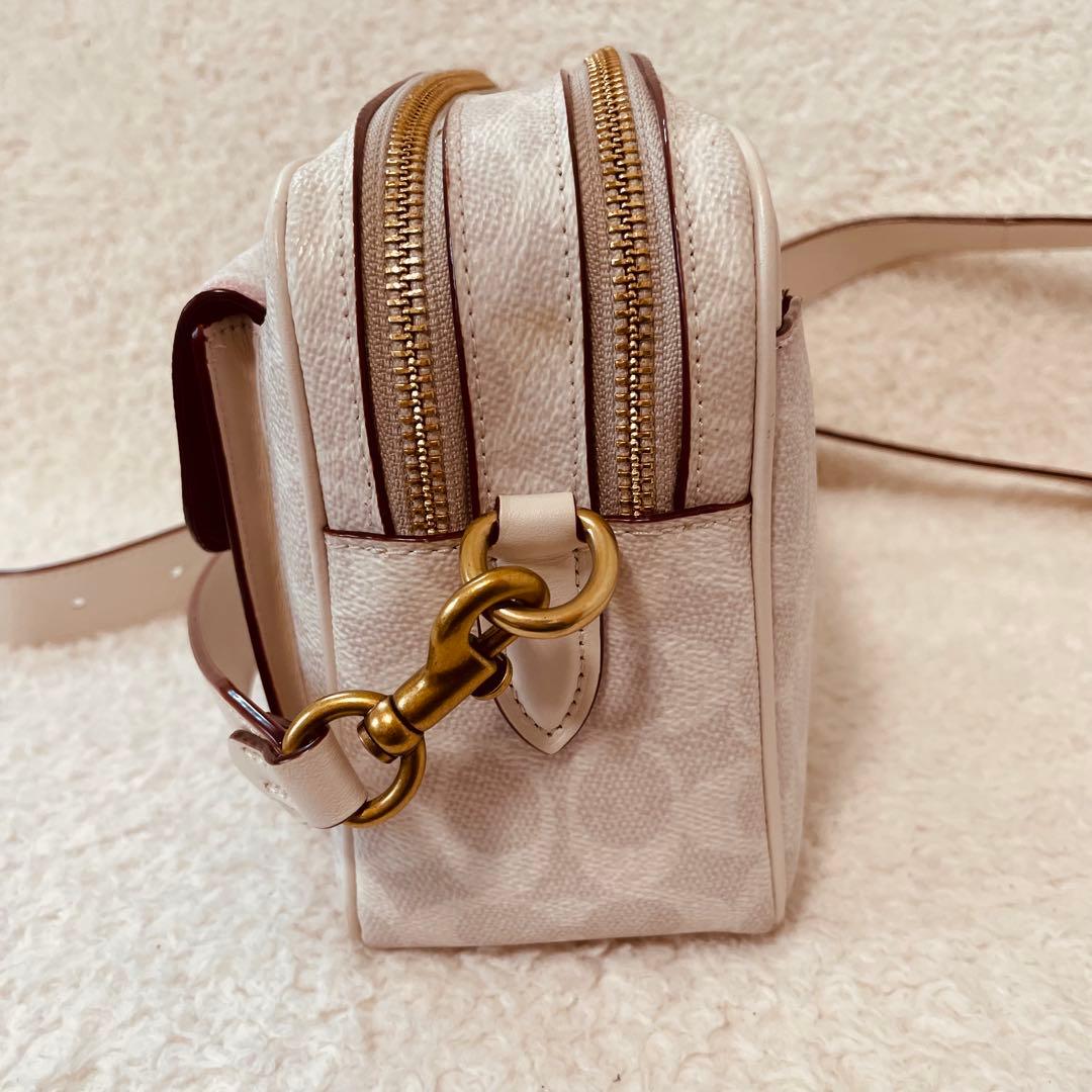 coach ショルダーバッグ カメラバッグ シグネチャー 白 斜め掛け