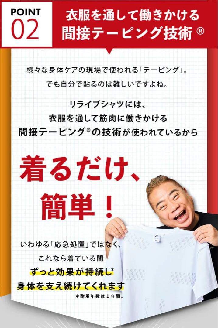 正規品保証！リライブシャツα　半袖　Tシャツ 丸ネック　ホワイト　gkn