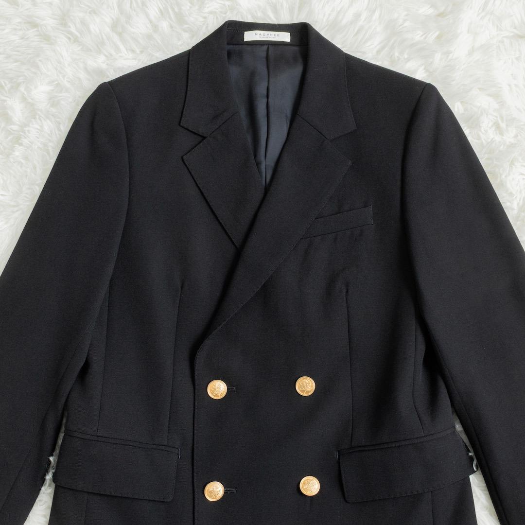 未使用 MACPHEE ビンテージギャバジン ダブルブレストジャケット 34 紺