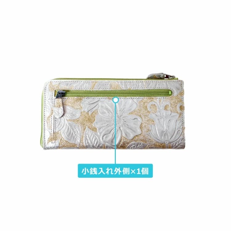 未使用美品 Buona Fortuna ハンドメイド 長財布 ラメフラワー大容量