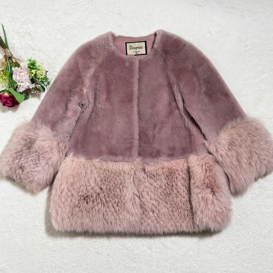 極美品　グレースコンチネンタル ラムファーフォックスファー　コート　2way