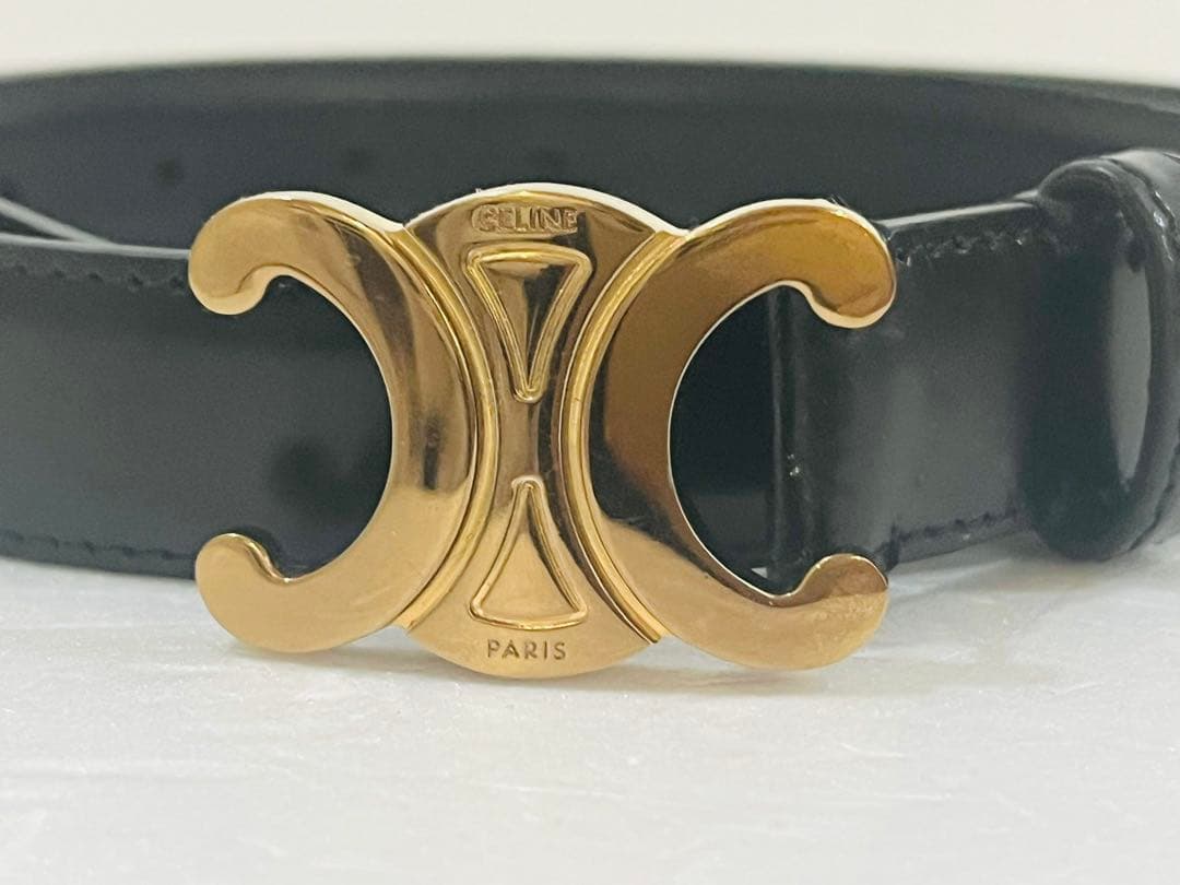 CELINE セリーヌ トリオンフ レザー ゴールドベルト 75 レディース