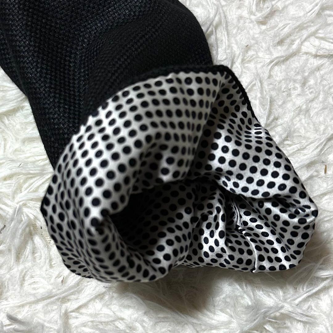 Giorgio Armani シルクテーラードジャケット　黒×水玉　サイズ40