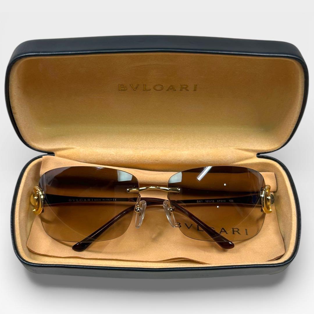BVLGARI サングラス ゴールド ロゴリング ブラウングラデーション
