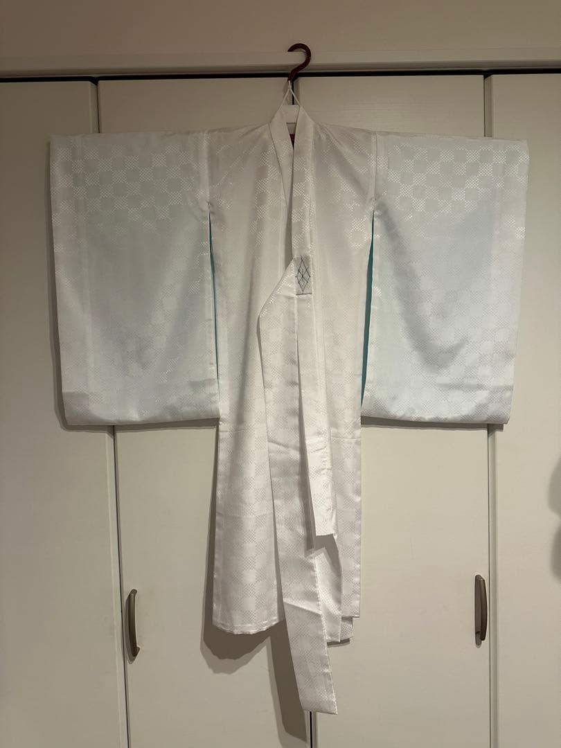 お宮参り七五三 正絹初着 産着 紺色 光琳松 金糸刺繍鷹 金彩 サヤ地紋 日本製