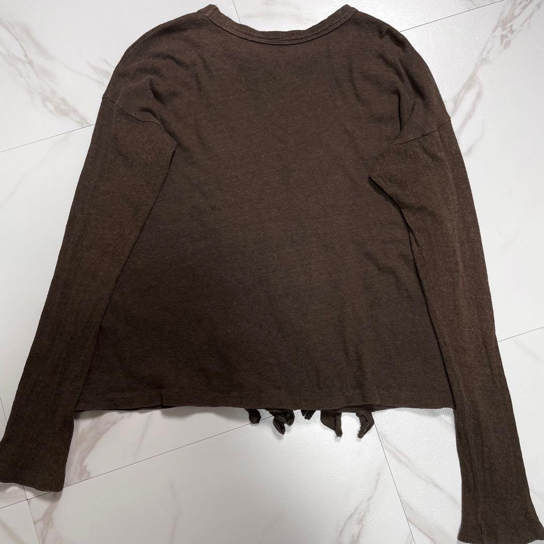 45R フォーティーファイブアール 長袖 コットン カットソー フリル ブラウン