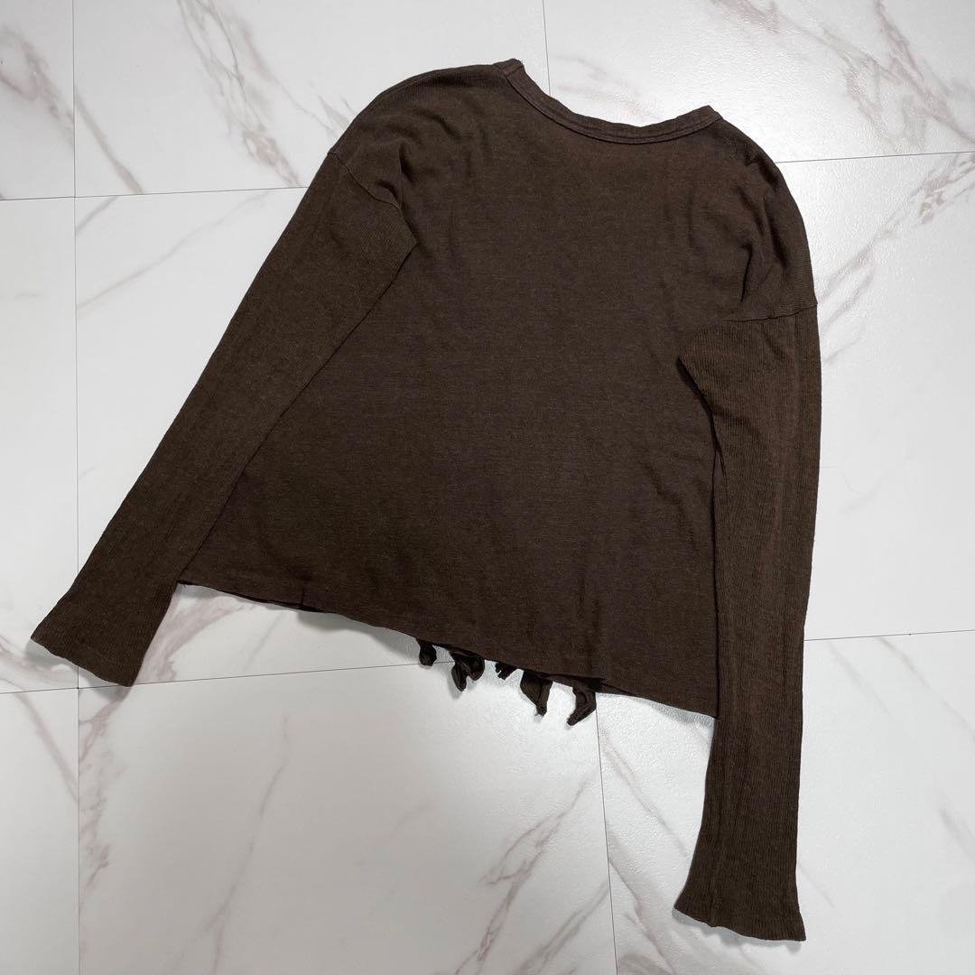 45R フォーティーファイブアール 長袖 コットン カットソー フリル ブラウン