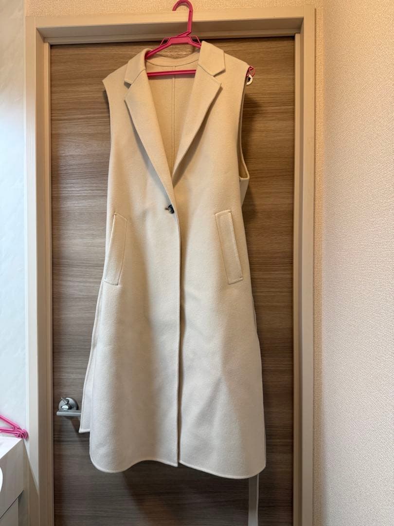 23区ウールリバー ロング ジレ ベルトリボン付き タグ付き美品