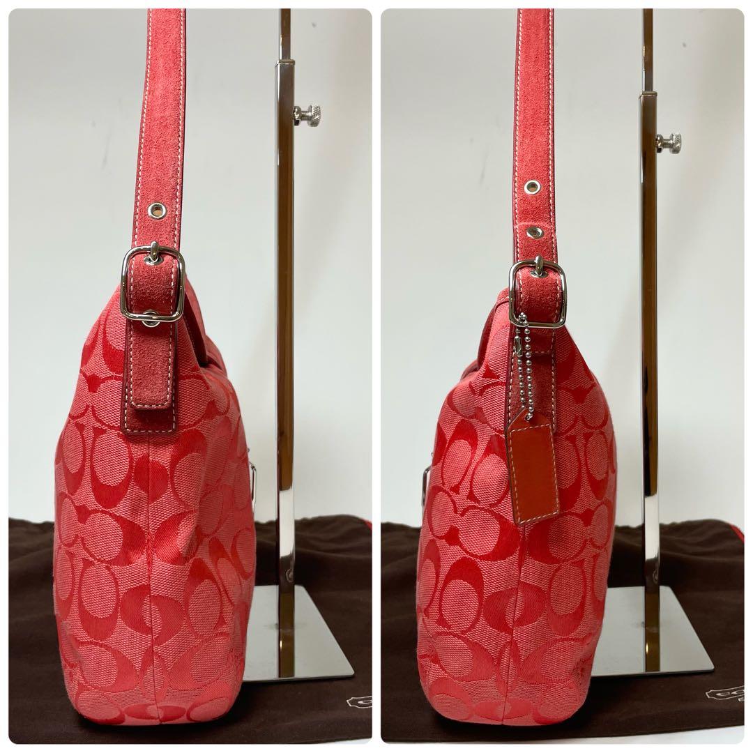 美品✨️COACH ショルダーバッグ アクセサリーポーチ スエード y2k 赤