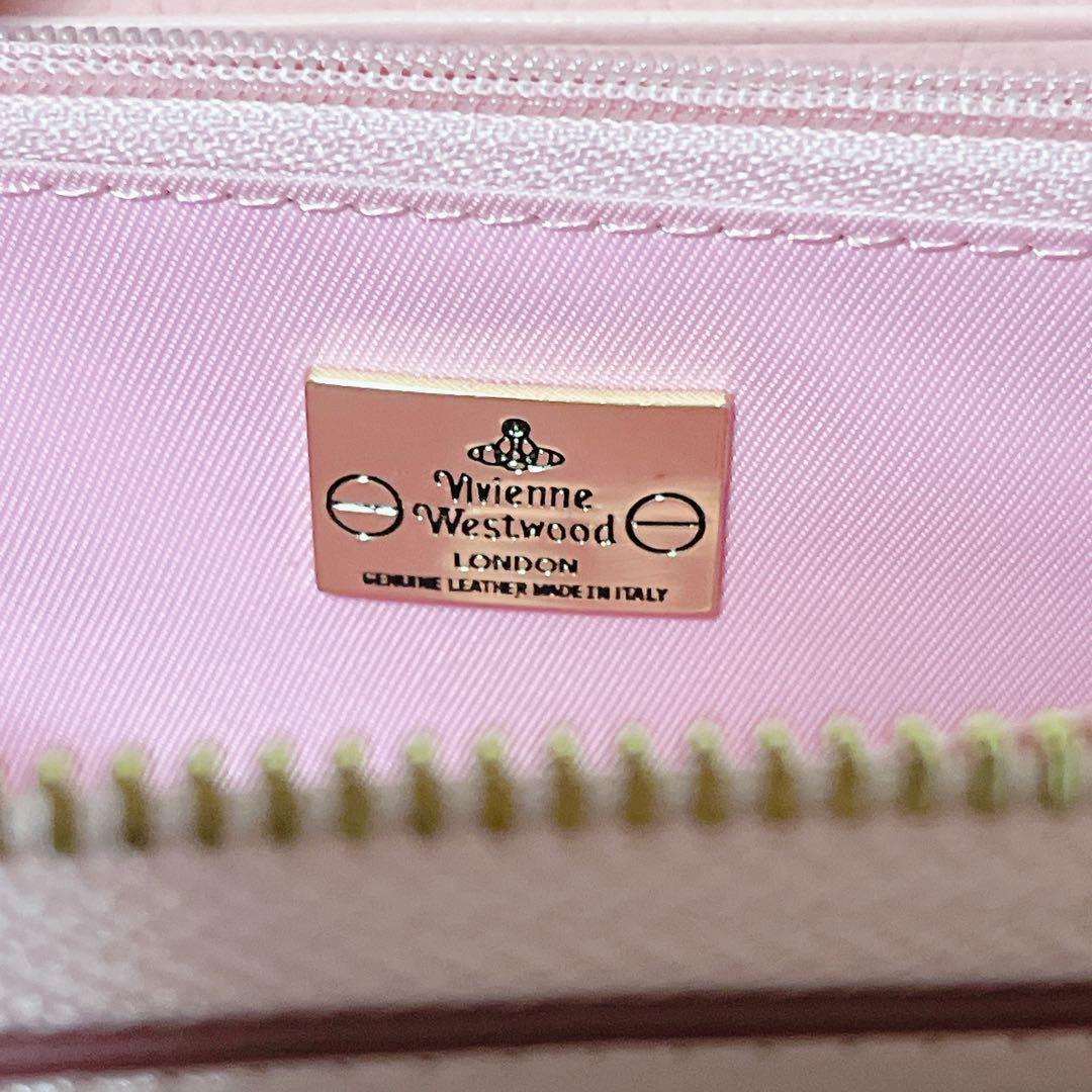 VivienneWestwood 長財布　ピンク　ゴールド　ラウンドファスナー