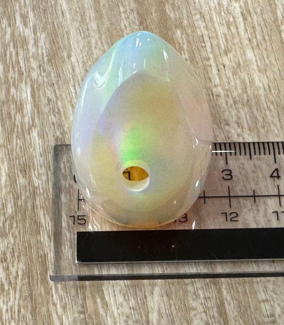 人工オパール　三線バチ　オーロラ模様