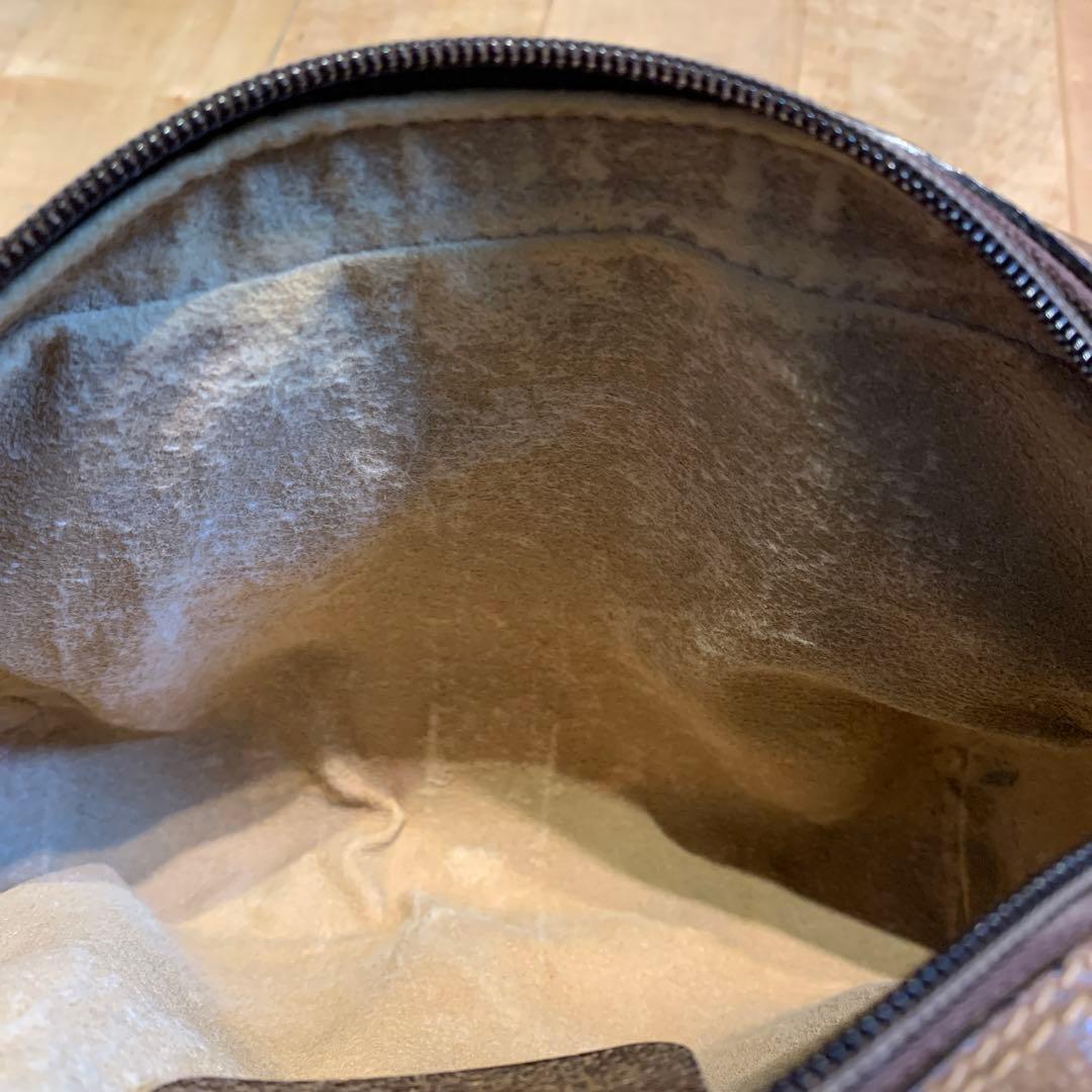 GUCCI グッチ クラッチバッグ セカンドバッグ GGキャンバス シェリー 茶