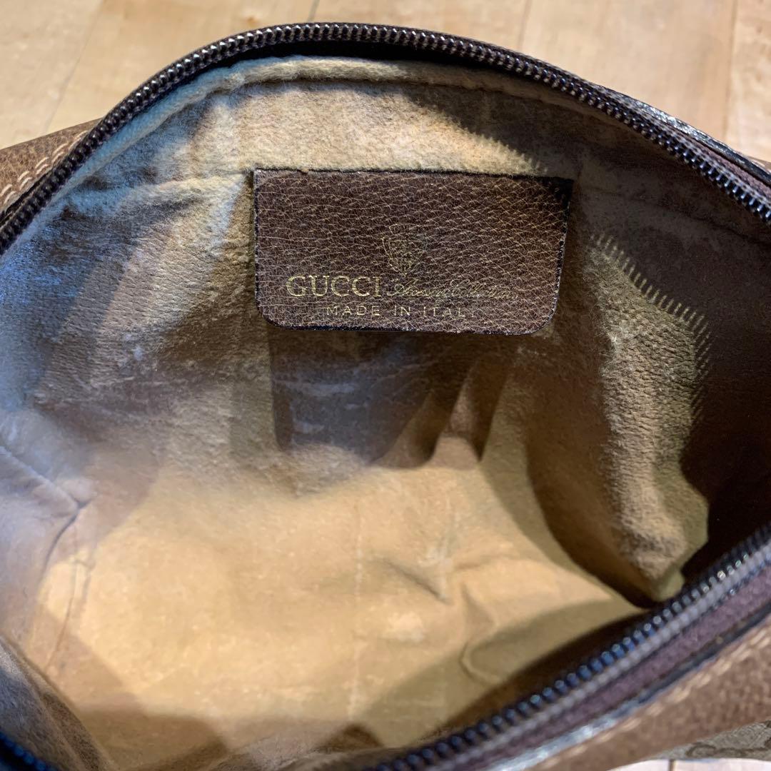 GUCCI グッチ クラッチバッグ セカンドバッグ GGキャンバス シェリー 茶