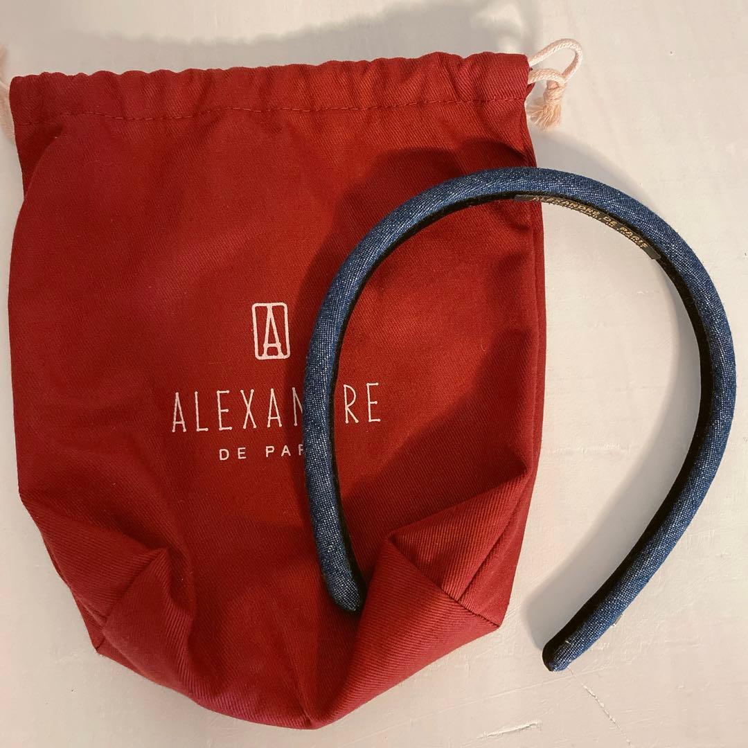 ALEXANDRE DE PARIS デニムブルー ヘアバンド