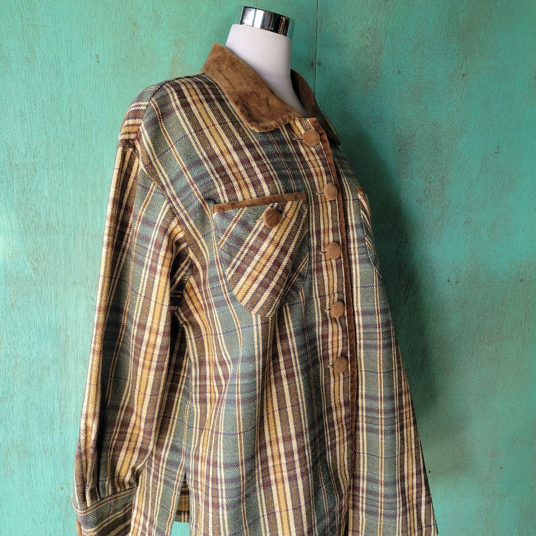 80s ES RECH レディース L相当 ネル×ベルベット