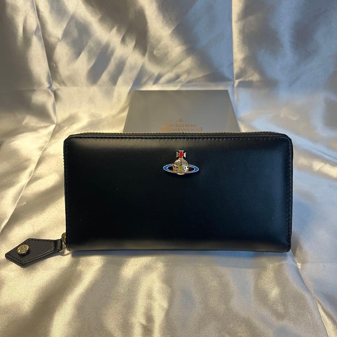 新品 Vivienne Westwood ブラック3色オーブ 長財布