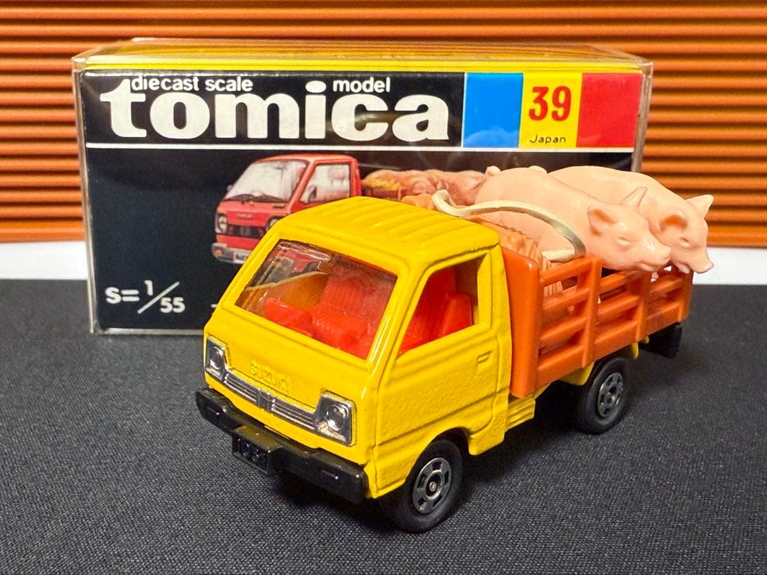 当時物トミカ 39 スズキ キャリイ 家畜運搬車 黒箱 日本製 赤シート 最安値